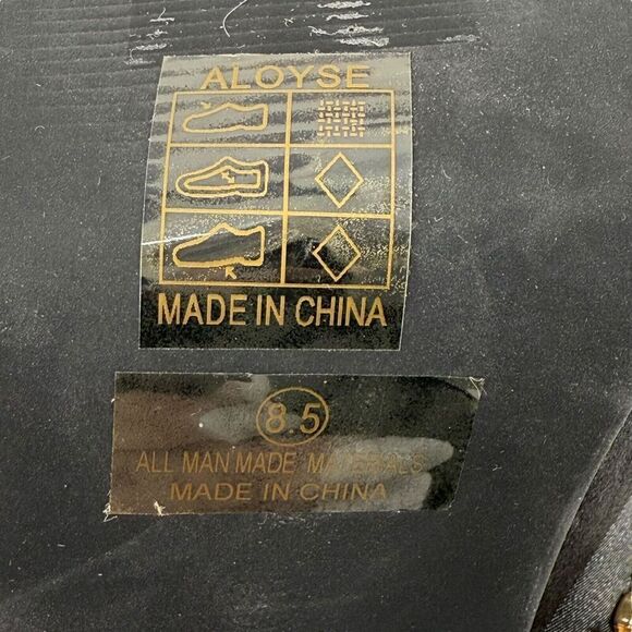 Fashion Nova Aloyse Platform Chunky Heel Rainbow Jeweled Size 8.5 Black Satin - Picture 11 of 11